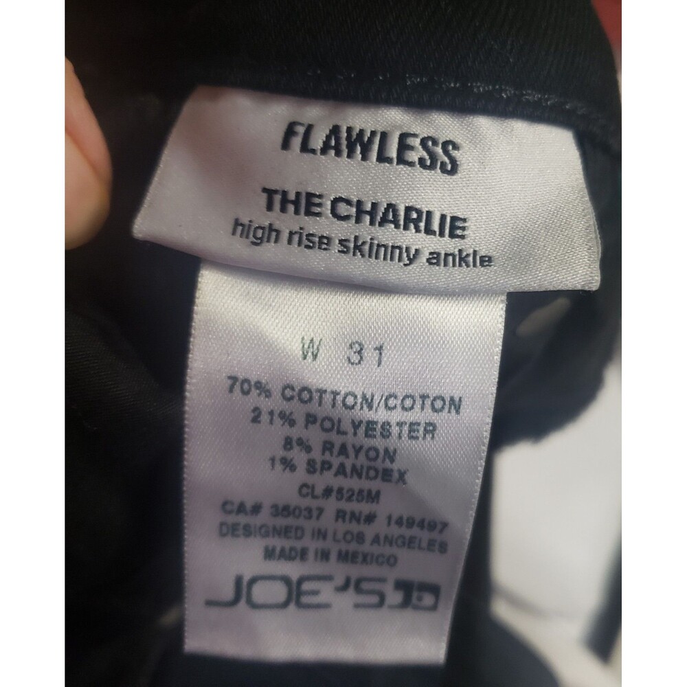 Joe's Jeans Charlie Ruched Hem Skinnys in Luciana Black Wash Jeans Sz 31 OOO - Picture 8 of 8